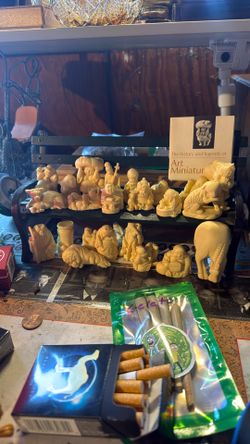 Authentic Japanese Miniatures Wood Ivory And Other Materials With Booklet 