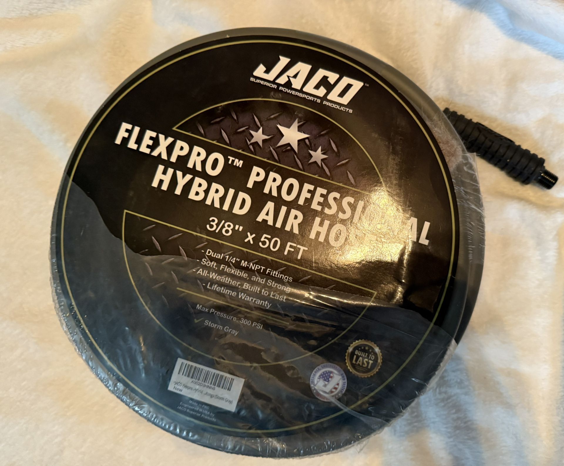 FlexPro™ Hybrid Air Hose (3/8" x 50 ft) | Dual 1/4" M-NPT Fittings (Storm Gray)