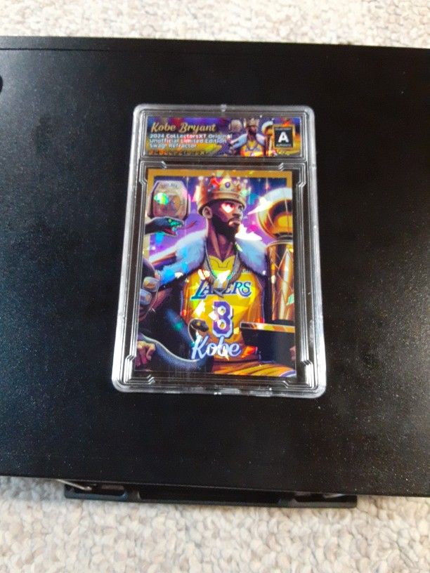 Kobe Bryant 2024 Slab Gold Cracked Ice REFRACTOR Original Art Novelty Card
