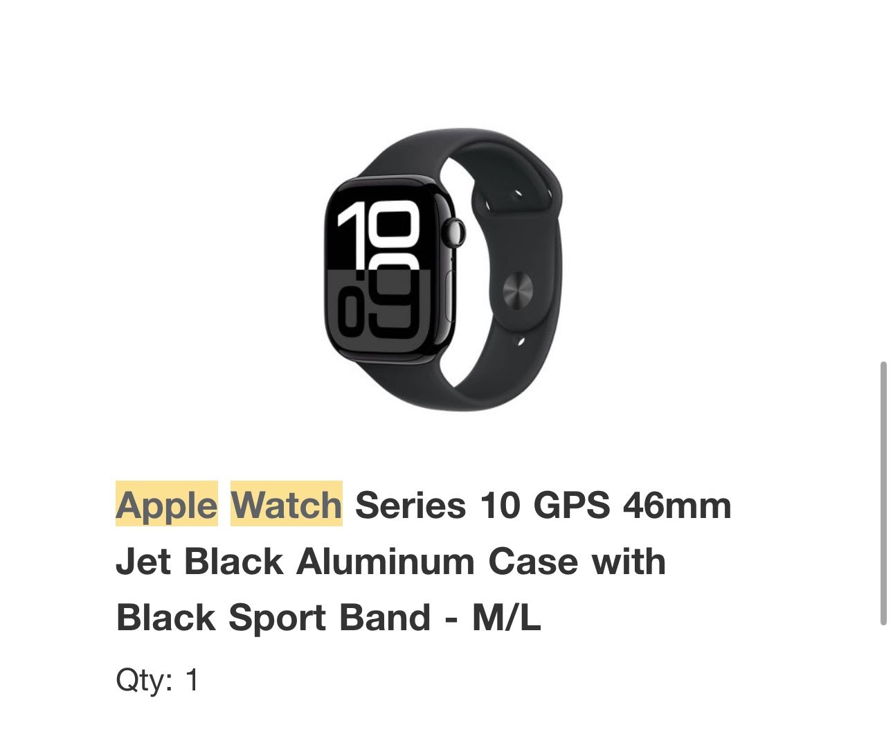 Brand New-unopened Apple Watch Series 10 46mm Jet Black