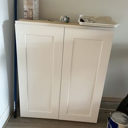 36 X 30 Inch White Cabinet Slow Stop