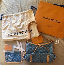LOUIS VUITTON Monogram Denim CarryAll MM Blue