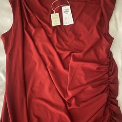 Red Draped Maxi Dress