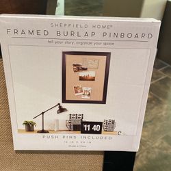 Framed Burlap Bulletin Board