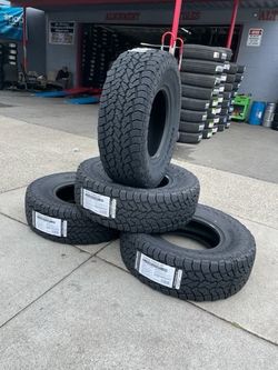 LT285-75-16 all terrain tires 150$ each get 4 tires alignment free