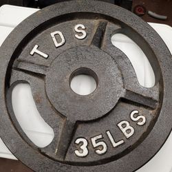 (2) 35LB Olympic Metal Grip Weights/Plates