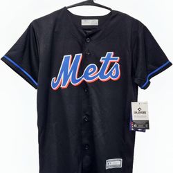 Francisco Lindor New York Mets MLB Youth M/L Black Alternate Player Jersey