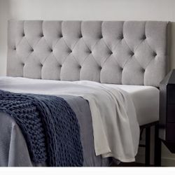Upholstered Full Size Headboard - Grey, Excellent Condition 