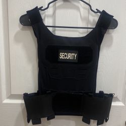 Adjustable Security Vest with Bulletproof Plate