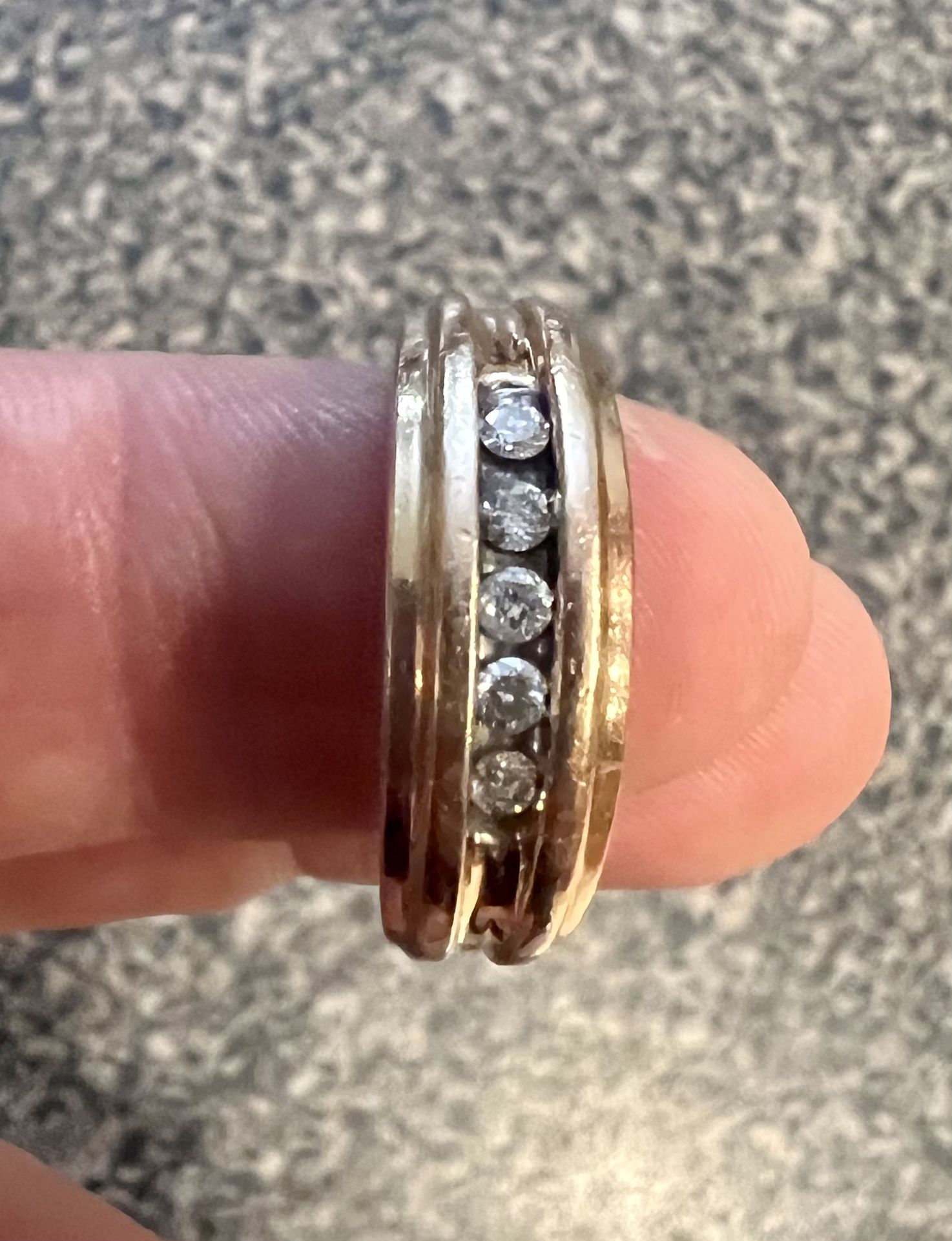 Men’s 14k Rose Gold and Diamond Wedding band