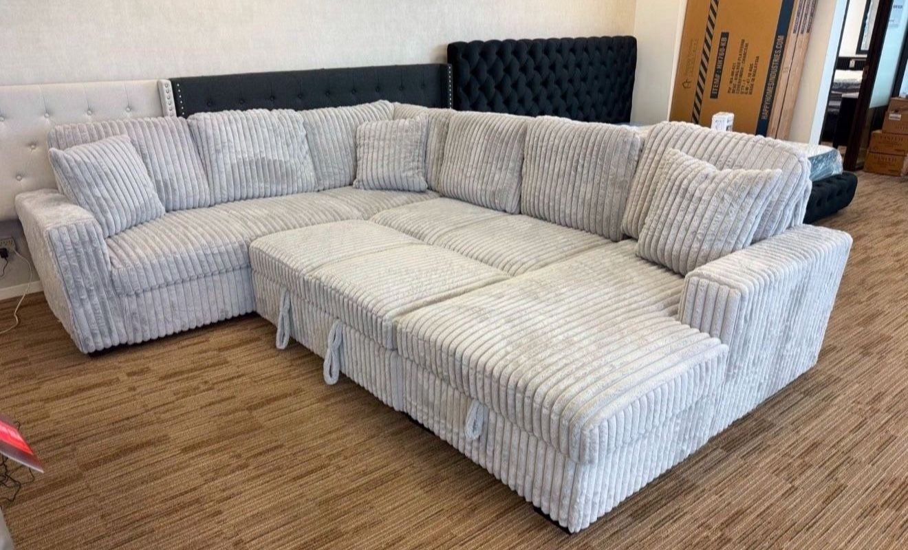 New Grey Sleeper Sectional 