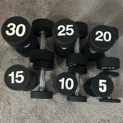 Rubber Coated Dumbbells 5-30lbs