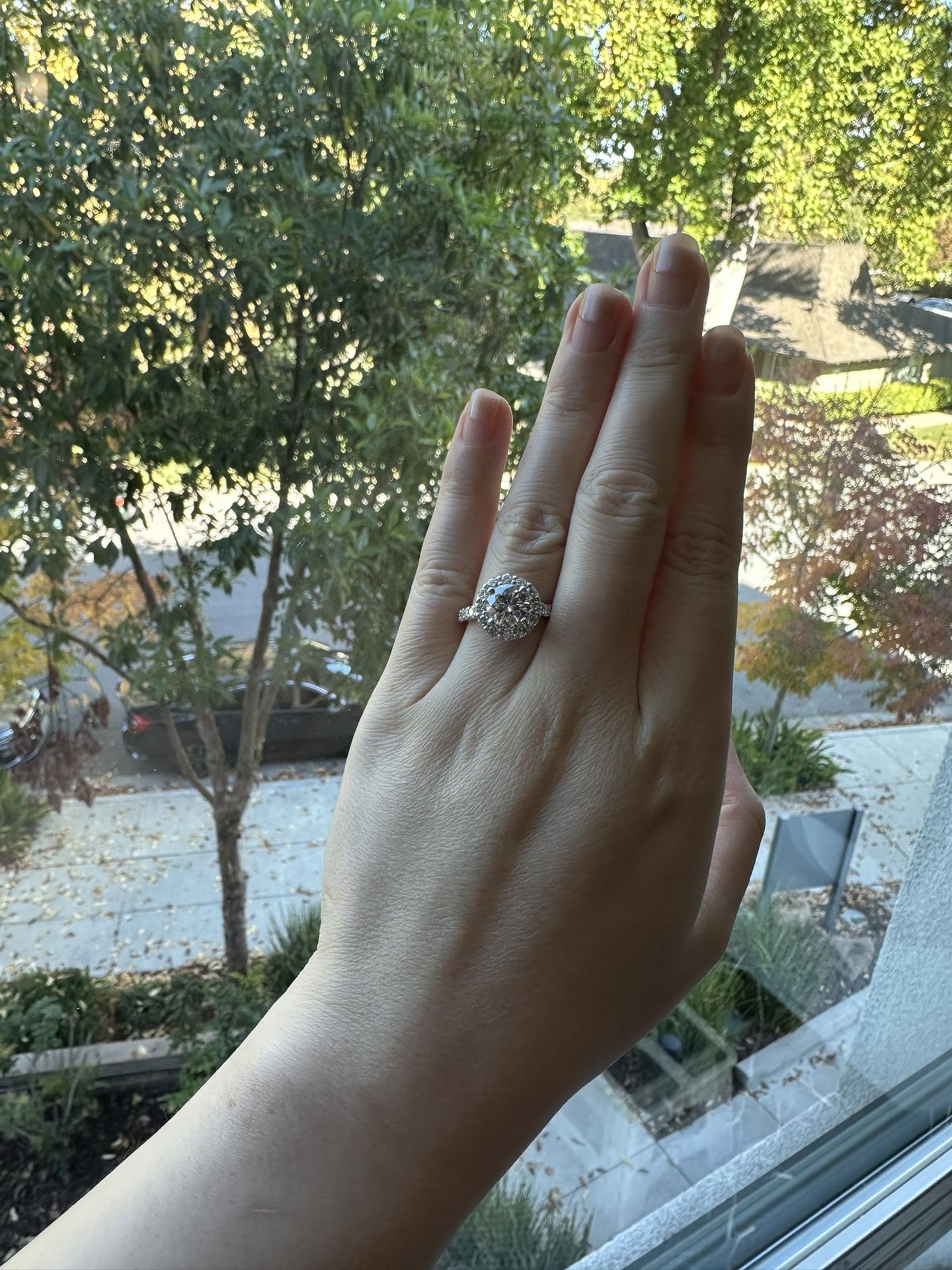 2.15ct Round Lab Diamond Halo Ring Size6.5