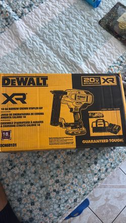 20V MAX XR Lithium-Ion Cordless 18-Gauge Narrow Crown Stapler Kit with 2.0Ah Battery, Charger and Contractor Bag