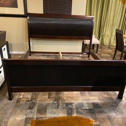 King Size Wooden Sleigh Bed