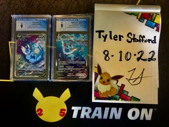 CGC Graded Pokémon Trading Cards Vaporeon V & VMAX