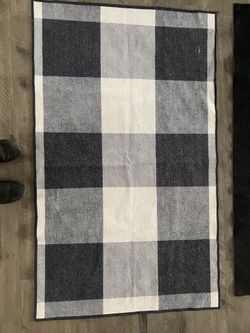 3x5 Ruggable Buffalo Plaid Black & White Rug 