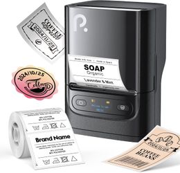 Label Maker Machine with Tape, 2 Inch Bluethooth Portable Thermal Label Printer for Small Business, Office, Home, Address, Logo Label, Sticker Printer