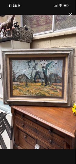 Beautiful scenery watercolor signed 31 x 25