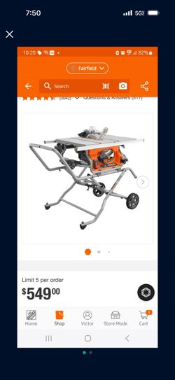 Ridgid table saw