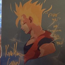 Dragon Ball Z Gohan Signed Metal Wallpaper 