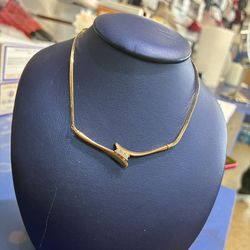 Diamond and gold necklace 10kt