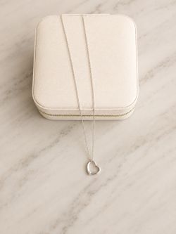 Authentic Tiffany & Co. Open Heart Pendant Necklace – Sterling Silver