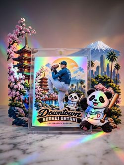 Shohei Ohtani Dodgers Holographic CUSTOM Trading Card in Case