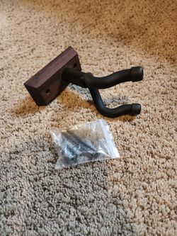 Wall Mount Guitar Hanger with Wood Base