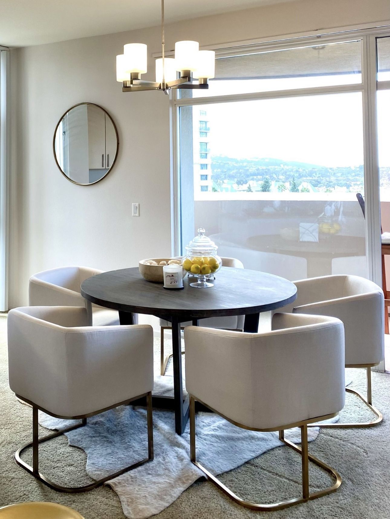 White & Brass Dining/Accent Chairs (4)