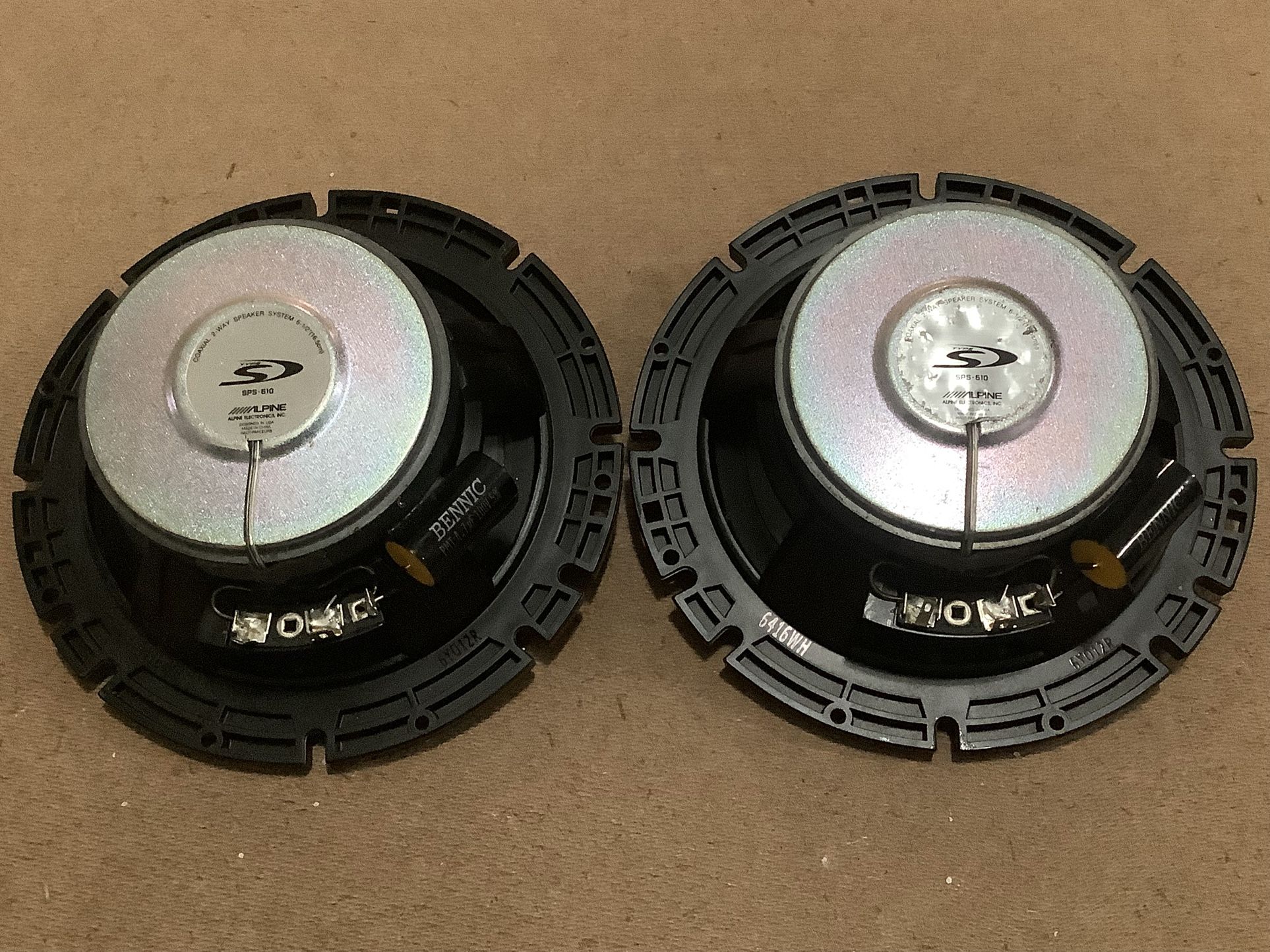 Alpine SPS-610. 6-1/2" Coaxial 2-Way Car Speaker Set TESTED good guaranteed