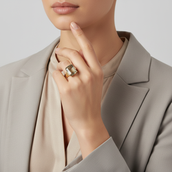 10K Yellow Gold Smokey Citrine Womens Ring