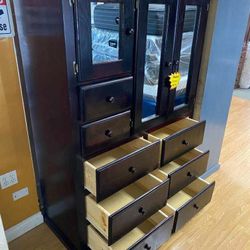 Large Tall Pinewood Wardrobe Closet 