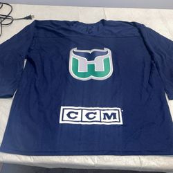 Ccm Hartford Whalers Jersey Blue Mens Xl Vintage 90s NHL Clean Practice Mic
