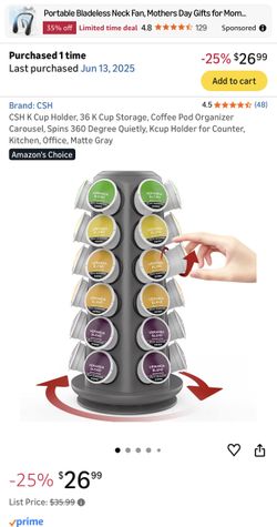 Cup Holder, 36 K Cup Storage