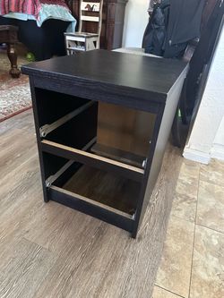 Black Nightstand with Drawer Slides