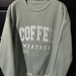 Women’s Size XL Coffee Weather Graphic Pullover Sweatshirt