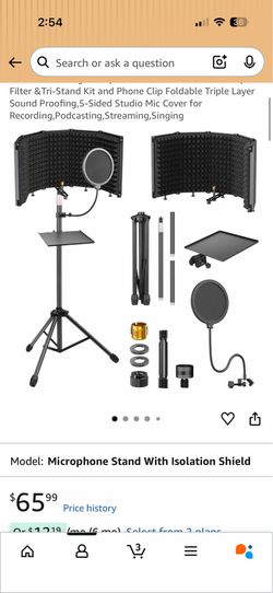 Mic Stand with Isolation Shield