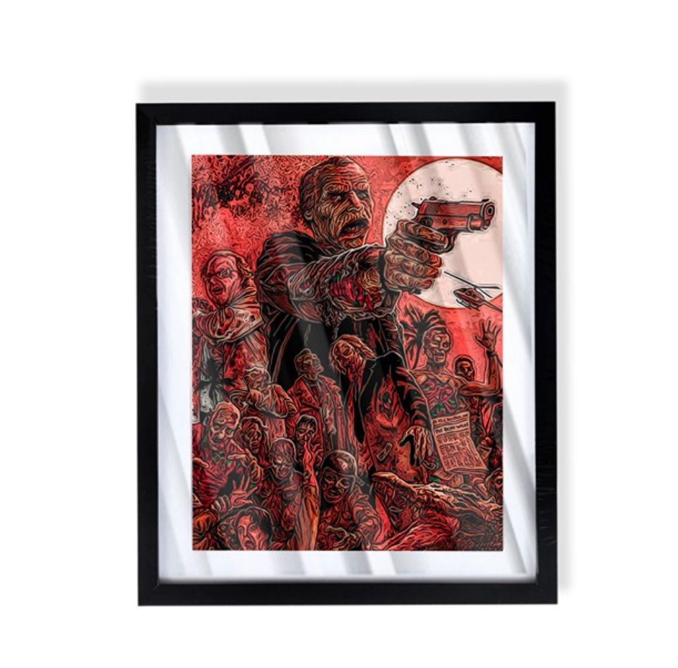 Day Of The Dead Custom art in black frame