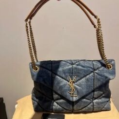 YSL denim shoulder bag