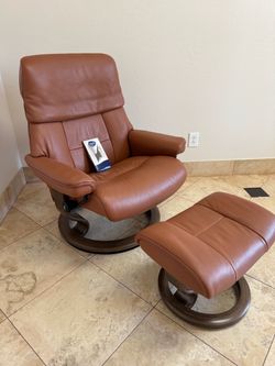 Stressless Leather Recliner Chair with Ottoman