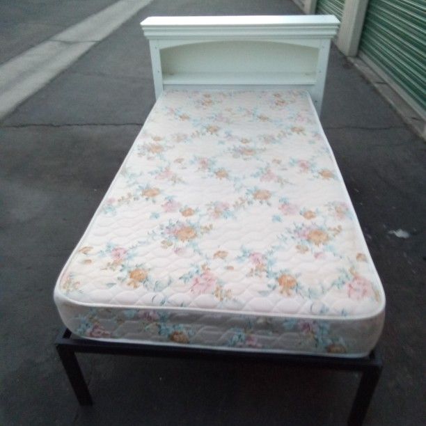 TWIN BED FRAME WITH MATTRESS