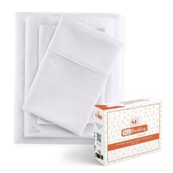 Queen Size White Soft Luxury Microfiber 4 Piece Sheet Set-