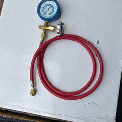 HVAC Single Manifold Three Way Valve & 60” Hose For Refrigeration R410a R12 R22 R 134a 