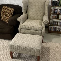 Ethan Allen Chair And Ottoman Like New 