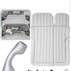 SUV Air Mattress Camping Bed Camping Cushion Inflatable Thickened Car Mattress Backseat with Electric Air Pump Flocking Surface Portable Sleeping