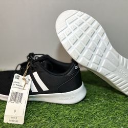 Adidas Womens Size 9 Qt Racer Black And White Sneakers