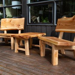 Cedar Slab Lounge Chairs 