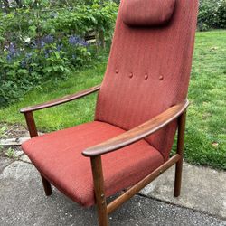 Vintage Mid Century Modern High Back Lounge Chair