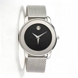 Title:  Brand New Minimalist Stainless Steel Mesh Watch – Black Dial – Gift Box Included